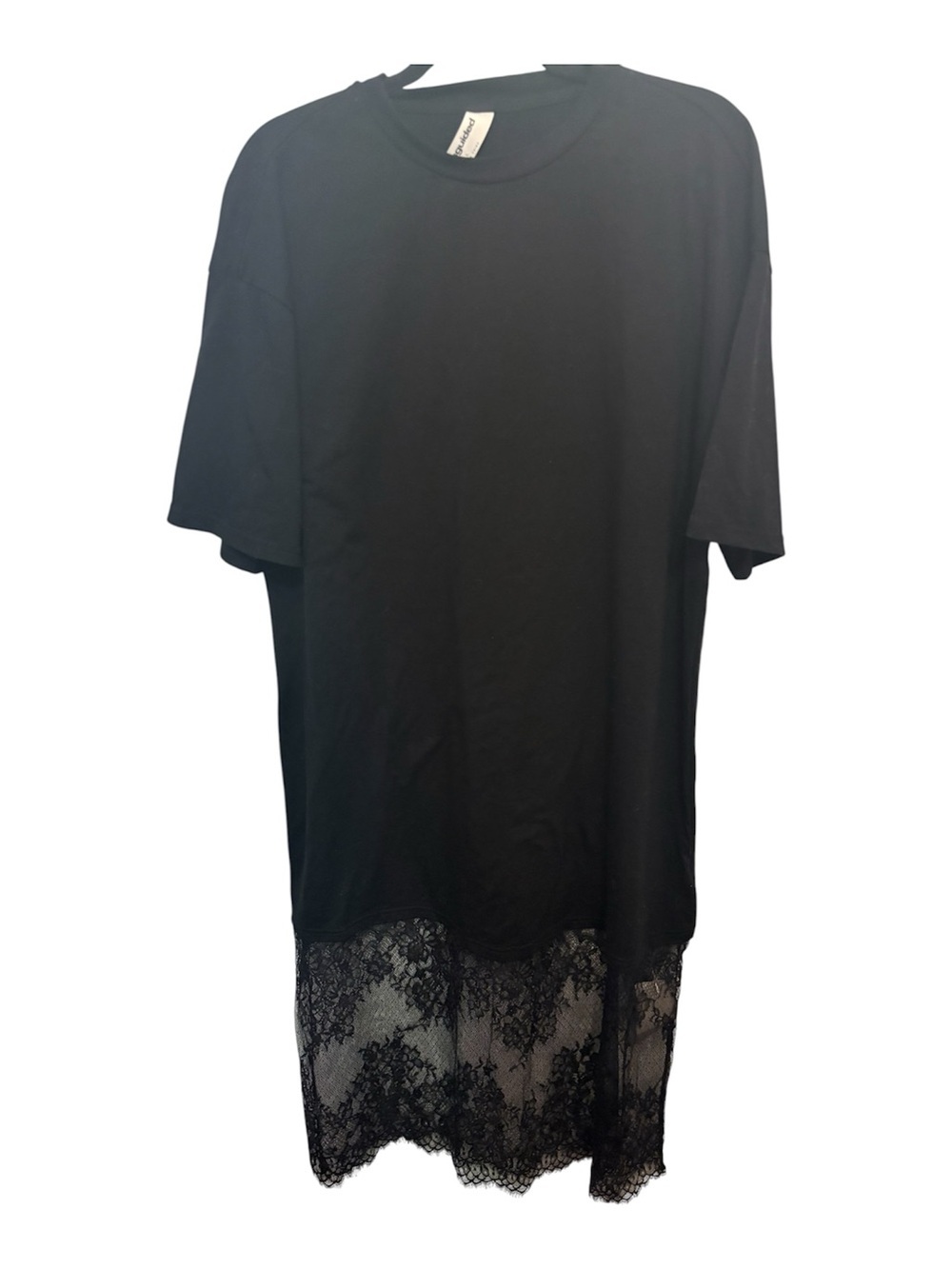 Missguided Black Lace-Hem Midi Dress